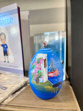 Load image into Gallery viewer, Easter Wooden Egg Greek Island Harbor (free USA shipping included)

