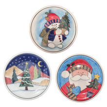 Load image into Gallery viewer, Ceramic Christmas 8” Round Plate—Multiple design choices (free USA shipping included)