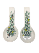 Load image into Gallery viewer, Ceramic Spoon Rest: Olives (free USA shipping included)