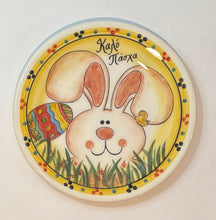 Load image into Gallery viewer, Ceramic Round Plate—Easter Bunny