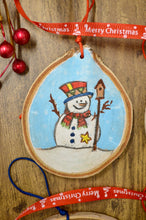 Load image into Gallery viewer, Wooden Painted Rustic “Slice” Ornament Multiple design choices (free USA shipping included)