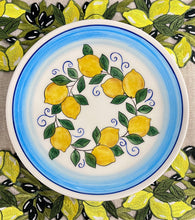 Load image into Gallery viewer, Ceramic 12” Round Lemons Platter (free USA shipping included)