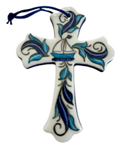 Load image into Gallery viewer, Small Ceramic Cross: multiple designs (free USA shipping included)