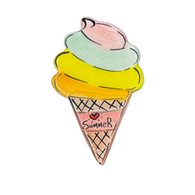Load image into Gallery viewer, Glazed Ceramic Ice Cream Cone Magnet (free USA shipping included)
