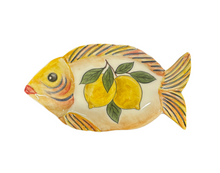 Load image into Gallery viewer, Ceramic Fish-Shaped Plate Olives Design (free USA shipping included)