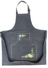 Load image into Gallery viewer, “Lemons” Embroidered Apron (free USA shipping included)