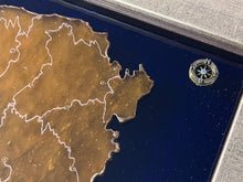 Load image into Gallery viewer, Handmade Glass Island Cutout Art with Frame: Chios/Χίος (free USA shipping included)