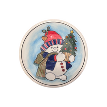 Load image into Gallery viewer, Ceramic Christmas 8” Round Plate—Multiple design choices (free USA shipping included)