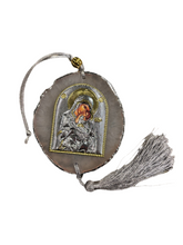 Load image into Gallery viewer, Hanging Icon Medallion Ornament of Panagia and Child (free USA shipping included)