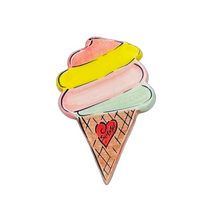 Load image into Gallery viewer, Glazed Ceramic Ice Cream Cone Magnet (free USA shipping included)
