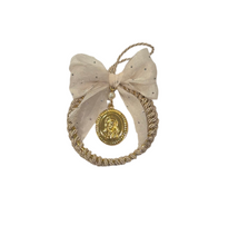 Load image into Gallery viewer, Crib/Christmas Ornament with Gold Panagia Icon—3 color choices (free USA shipping included)