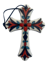 Load image into Gallery viewer, Small Ceramic Cross: multiple designs (free USA shipping included)