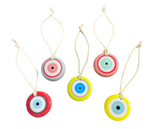 Load image into Gallery viewer, Ceramic Glazed Eye with Cording—Multiple color choices (free USA shipping included)