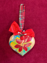 Load image into Gallery viewer, Wooden Painted Heart Ornament Multiple Design Choices—only one of each design
