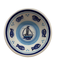 Load image into Gallery viewer, Ceramic Bowl: Fish and Ship Design (free USA shipping included)