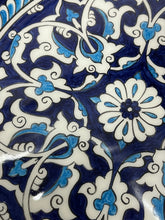 Load image into Gallery viewer, Ceramic 11.5” Round Platter Floral and Damask Design (free USA shipping included)
