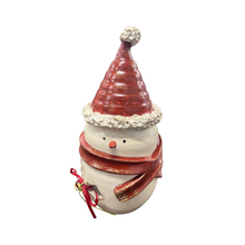 Load image into Gallery viewer, Ceramic Hollow Snowman Votive—3 color choices (free USA shipping included)