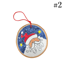 Load image into Gallery viewer, Wooden Painted Rustic “Slice” Ornament Multiple design choices (free USA shipping included)