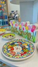 Load image into Gallery viewer, Ceramic Round Plate—Easter Bunny