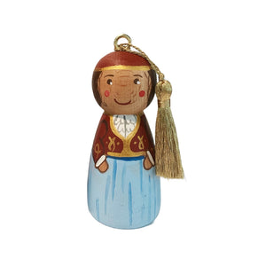 Hand-painted Wooden Figurine: Amalia (free USA shipping included)