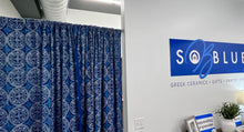 Load image into Gallery viewer, "Greece" Block Print Tablecloth (free USA shipping included)