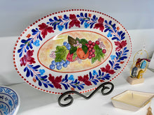 Load image into Gallery viewer, Ceramic 16” Oval Platter Fruits Design (free USA shipping included)