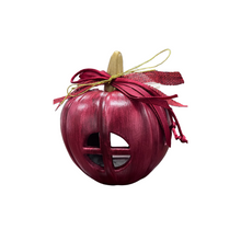 Load image into Gallery viewer, Ceramic Pumpkin Votive Holder—one left (free USA shipping included)