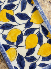 Load image into Gallery viewer, Ceramic Tray with Handles—Lemons (free USA shipping included)
