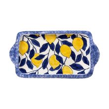 Load image into Gallery viewer, Ceramic Tray with Handles—Lemons (free USA shipping included)