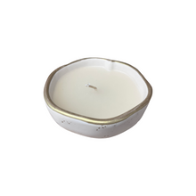 Load image into Gallery viewer, Ceramic Ivory Two-Piece Pomegranate Candle with Wishes Charm (free USA shipping included)