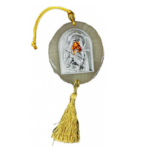 Load image into Gallery viewer, Hanging Icon Medallion Ornament of Panagia and Child (free USA shipping included)