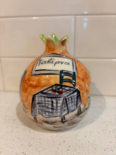 Load image into Gallery viewer, Ceramic Pomegranate: Medium with Greek Island Design (free USA shipping included)
