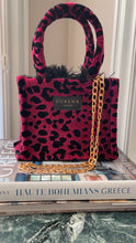 Load image into Gallery viewer, Sorena Handmade “Leopard Magenta” Mini Tote Bag (free USA shipping included)