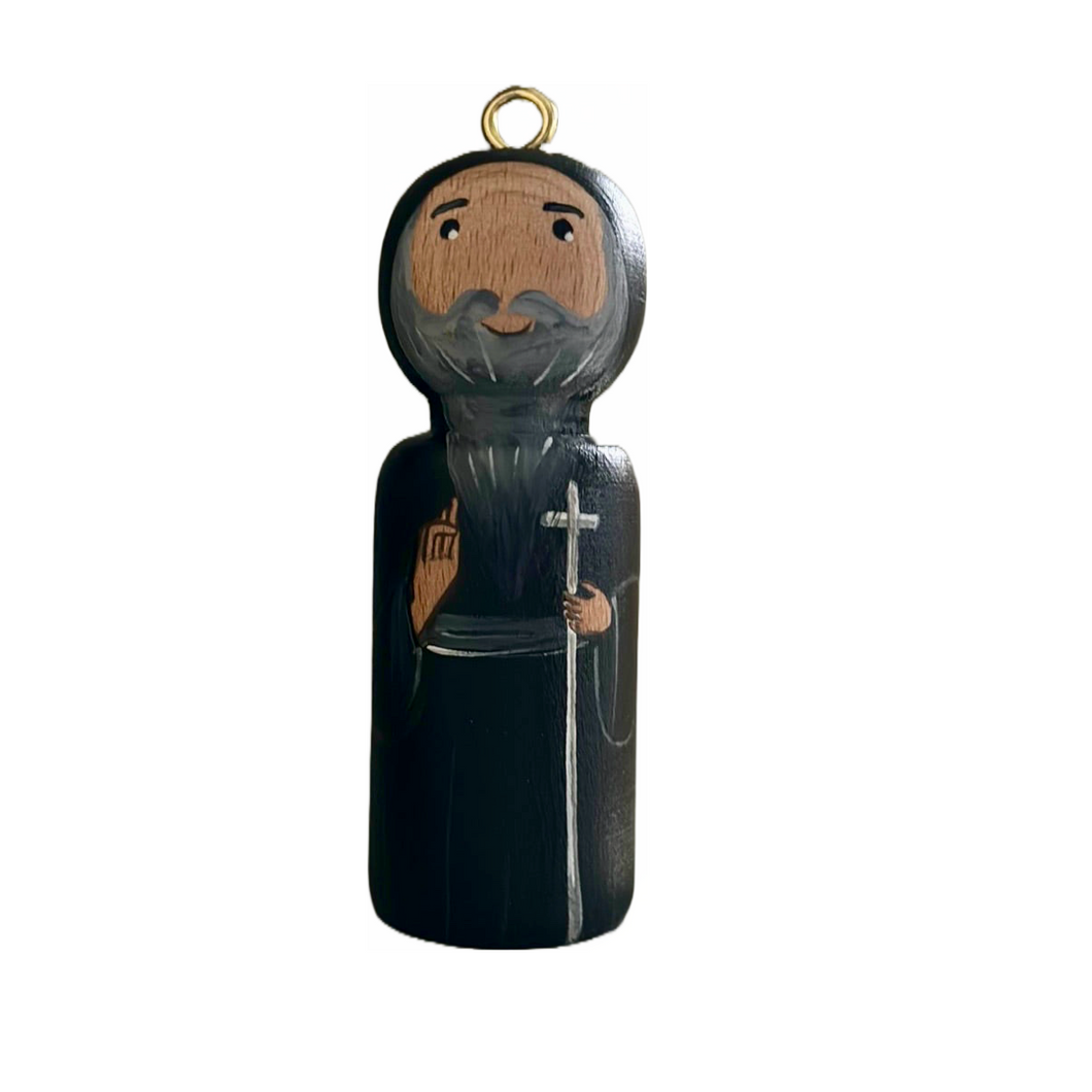 Hand-painted Wooden Figurine: Orthodox Priest (free USA shipping included)