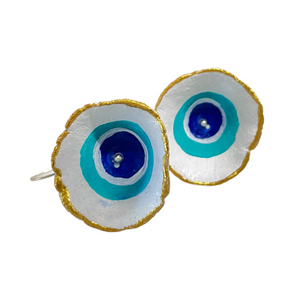 Papier Mache “Iris” Earrings (free USA shipping included)