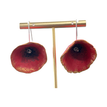 Load image into Gallery viewer, Papier Mache “Poppies” Earrings (free USA shipping included)
