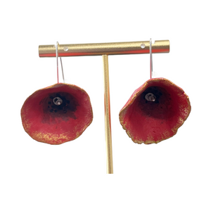 Papier Mache “Poppies” Earrings (free USA shipping included)