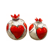 Load image into Gallery viewer, Ceramic Heart Pomegranate with Αγάπη (free USA shipping included)
