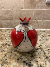 Load image into Gallery viewer, Ceramic Heart Pomegranate with Αγάπη (free USA shipping included)