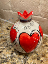 Load image into Gallery viewer, Ceramic Heart Pomegranate with Αγάπη (free USA shipping included)
