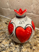 Load image into Gallery viewer, Ceramic Heart Pomegranate with Αγάπη (free USA shipping included)