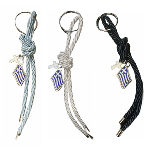 Greek Flag and Cross Keychain (free USA shipping included)