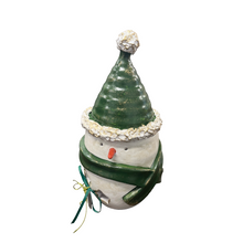 Load image into Gallery viewer, Ceramic Hollow Snowman Votive—3 color choices (free USA shipping included)