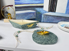 Load image into Gallery viewer, Miniature Karavaki Charm on Stone Base with Cording or Tassel: Multiple color choices