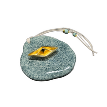 Load image into Gallery viewer, Miniature Karavaki Charm on Stone Base with Cording or Tassel: Multiple color choices