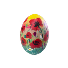 Load image into Gallery viewer, Easter Wooden Egg Poppies with Καλό Πάσχα (free USA shipping included)
