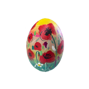 Easter Wooden Egg Poppies with Καλό Πάσχα (free USA shipping included)