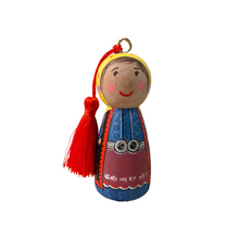 Load image into Gallery viewer, Hand-painted Wooden Figurine: Evrytanian Woman (free USA shipping included)
