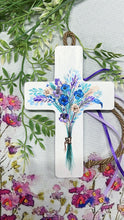 Load image into Gallery viewer, Wooden Cross with Floral Bouquet and Cording (free USA shipping included)
