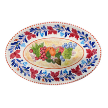 Load image into Gallery viewer, Ceramic 16” Oval Platter Fruits Design (free USA shipping included)